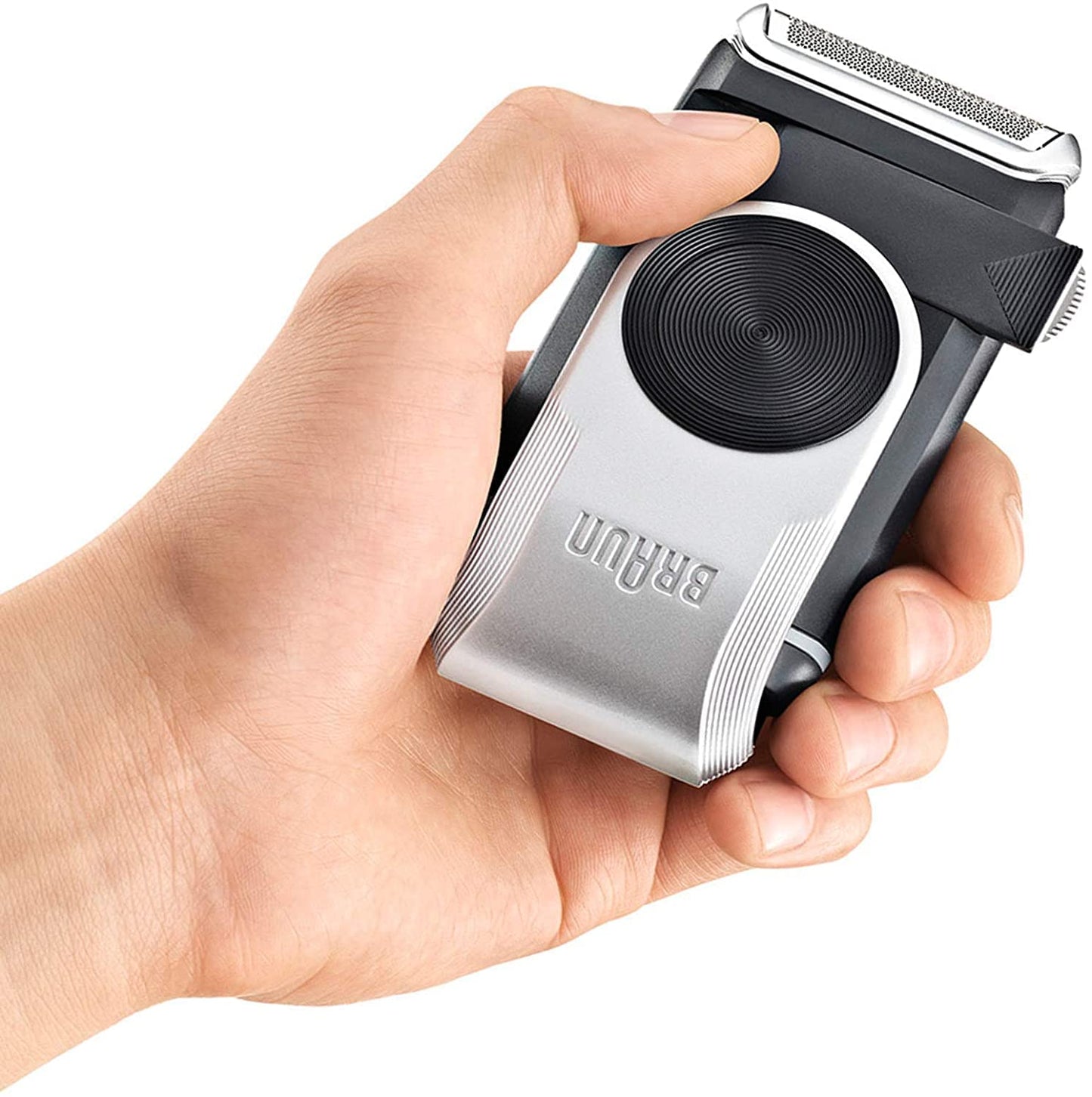 Braun M 90 Mobile Shaver Battery Operated, Silver Black