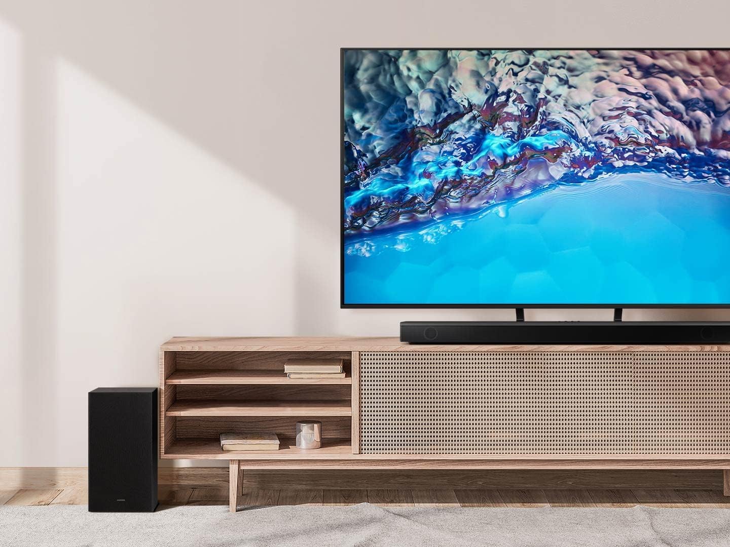 Samsung 160W Sound Tower High Power Party Speaker Water Resistant In Built Battery Bluetooth Connectivity - MX-ST40B/ZN - 2022 Model - 1 Year Warranty (UAE Version)