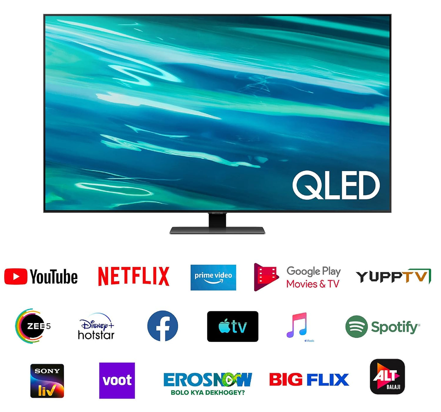 SAMSUNG 138 cm (55 inch) 4K QLED Smart TV QA55Q80AA (Carbon Silver)