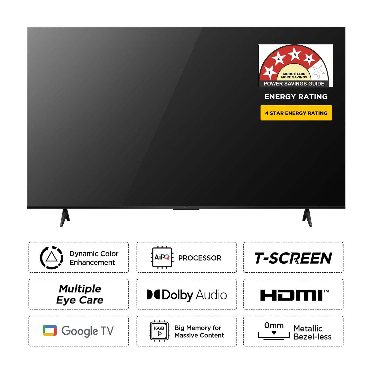 TCL 164 cm (65 inches) Bezel-Less Series 4K Ultra HD Smart LED Google TV 65P635 (Black)