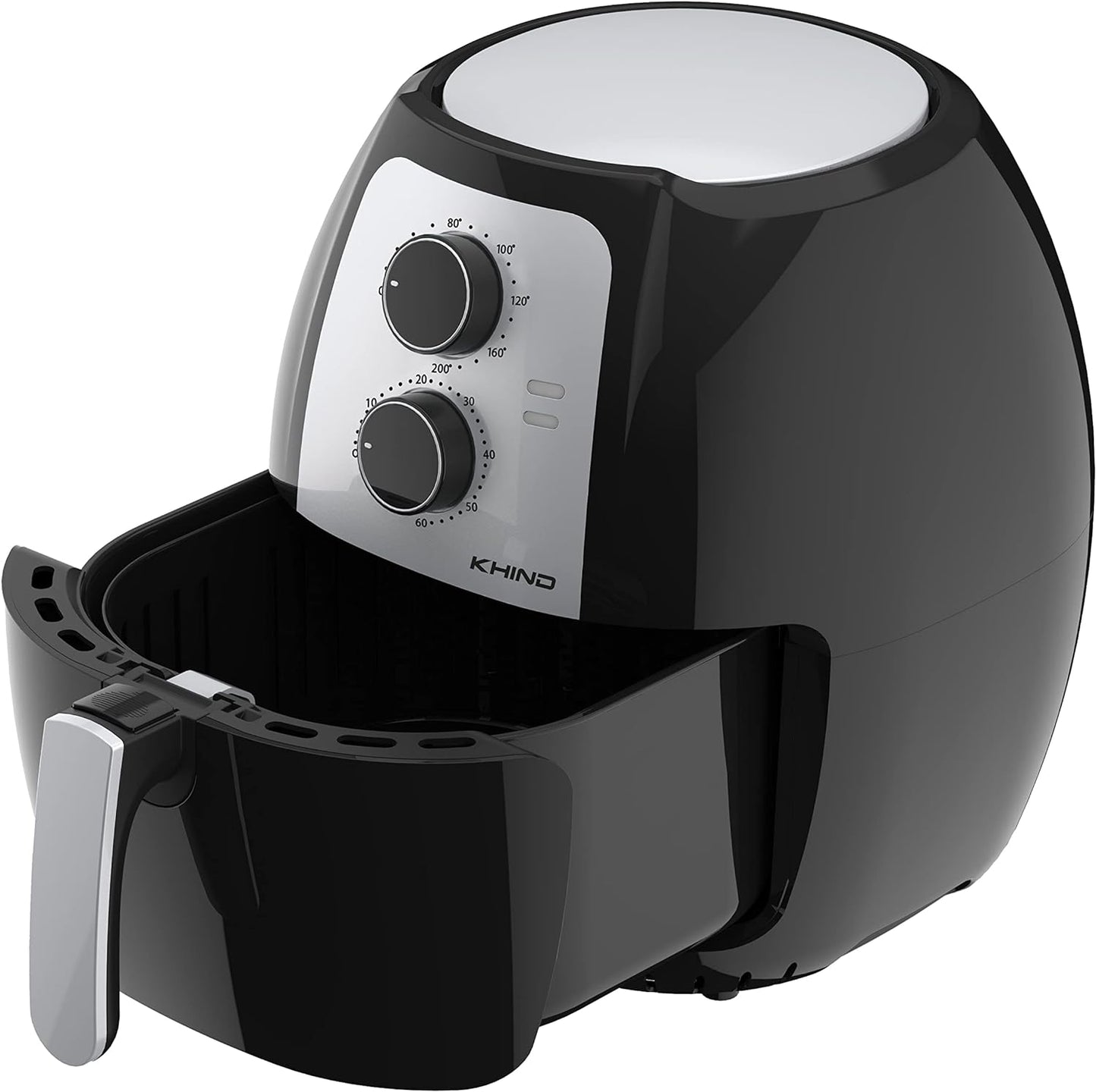 KHIND Air Fryer - 7.7L XL Capacity Air Fryer with Non-Stick Pan, Timer &Temperature Control, Healthy Cooking with up to 80% Less Fat, Auto Shut Down, 1-Year Warranty, Made in Malaysia, Black - ARF77