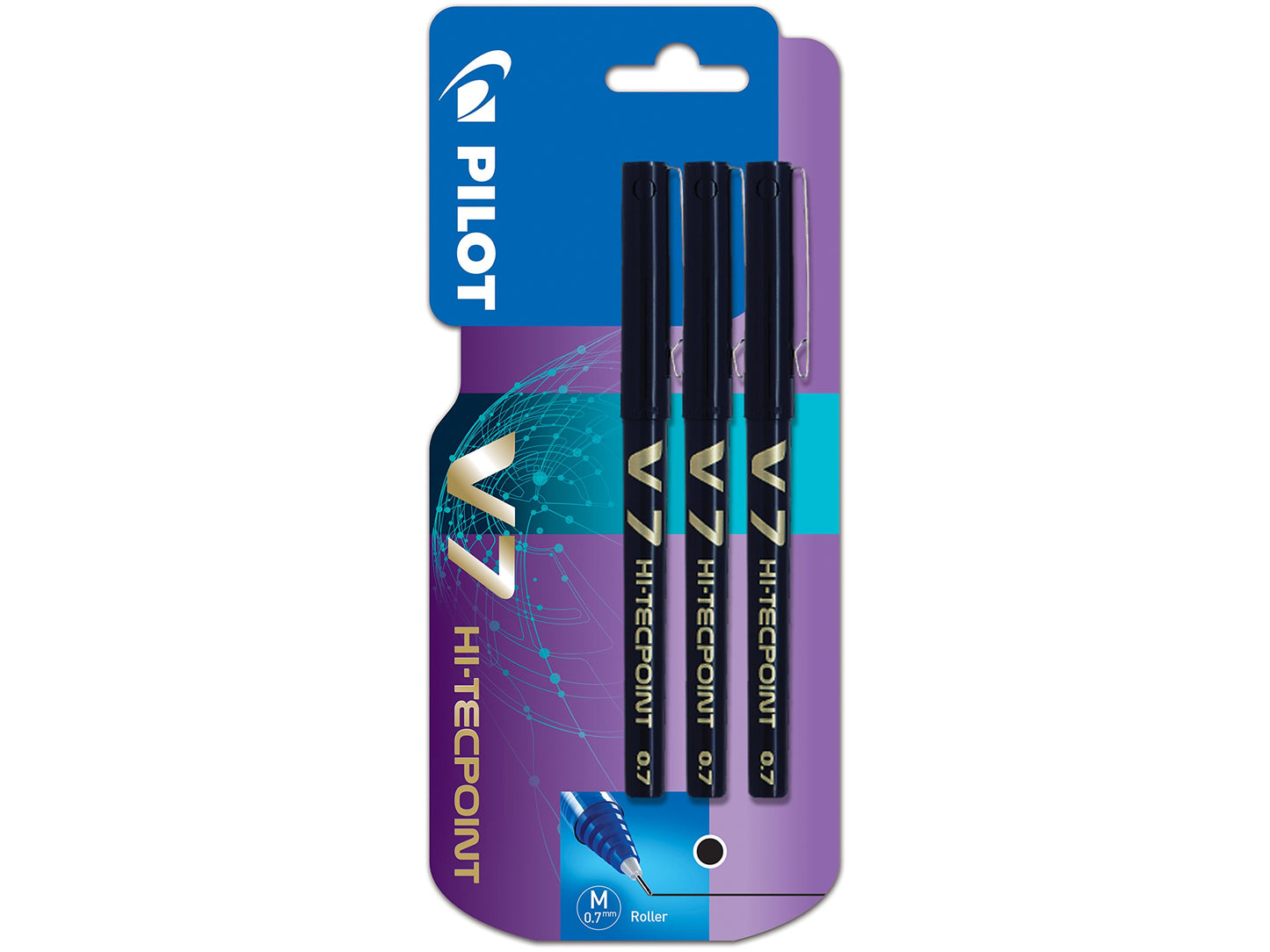 Pilot V7 Hi-Tecpoint Rollerball Pen, 0.7 mm Tip - Green