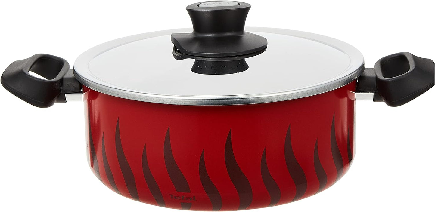Tefal G6 Tempo Flame 32 Cm Non Stick Frypan With Thermo Spot, Red, Aluminium, C3040883