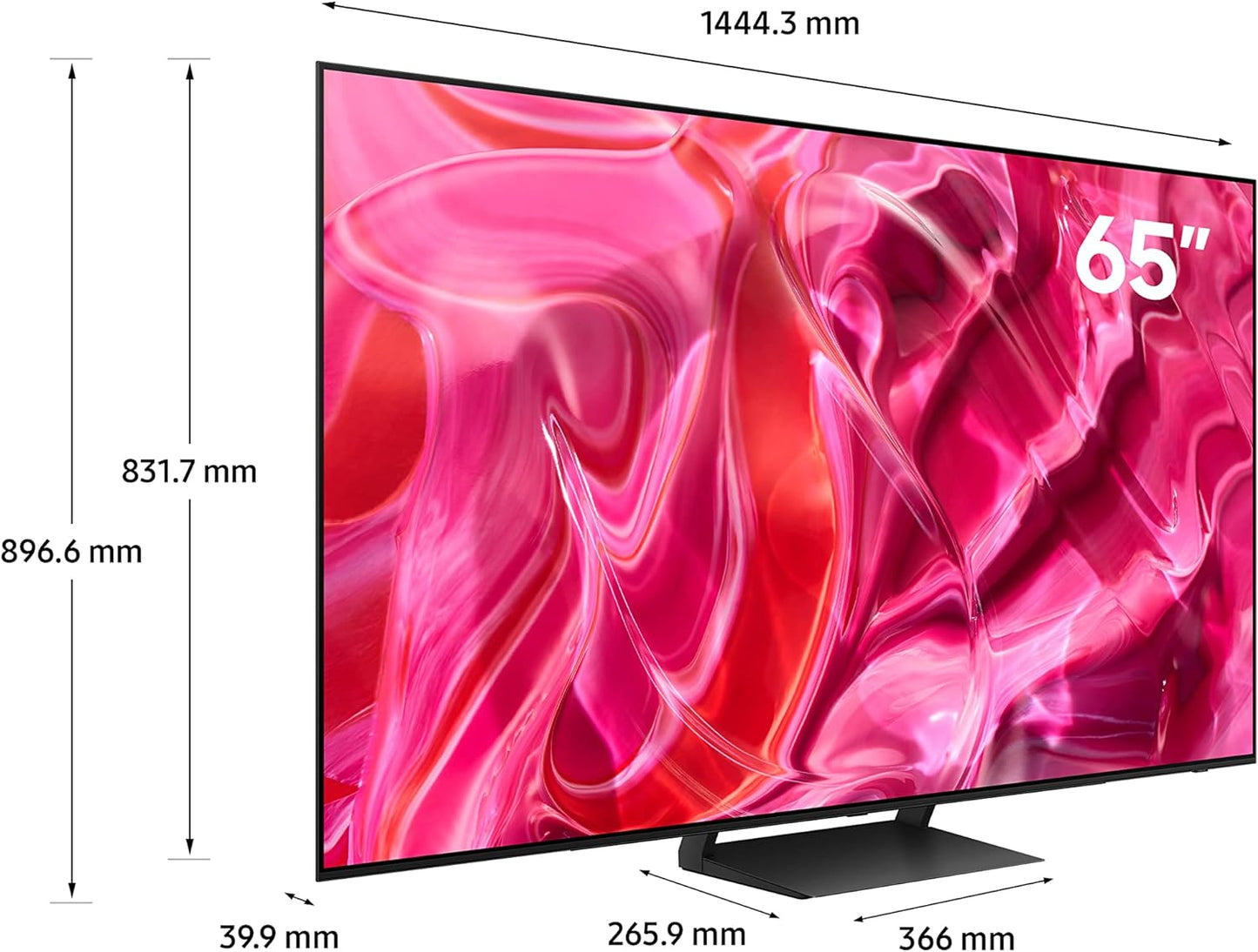 Samsung 65 Inch TV OLED S90C Neural Quantum Processor 4K LaserSlim Design - QA65S90CAUXZN - 2023 Model - 1 Year Warranty (UAE Version)
