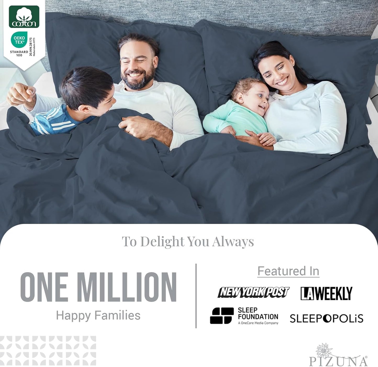 Pizuna Pure 100% Cotton Flat Sheets Only Full Silver (1 PC), 600 Thread Count Long Staple Cotton Crisp Sateen Weave with 4" Hem (Combed Full Flat Sheet Only Cotton)