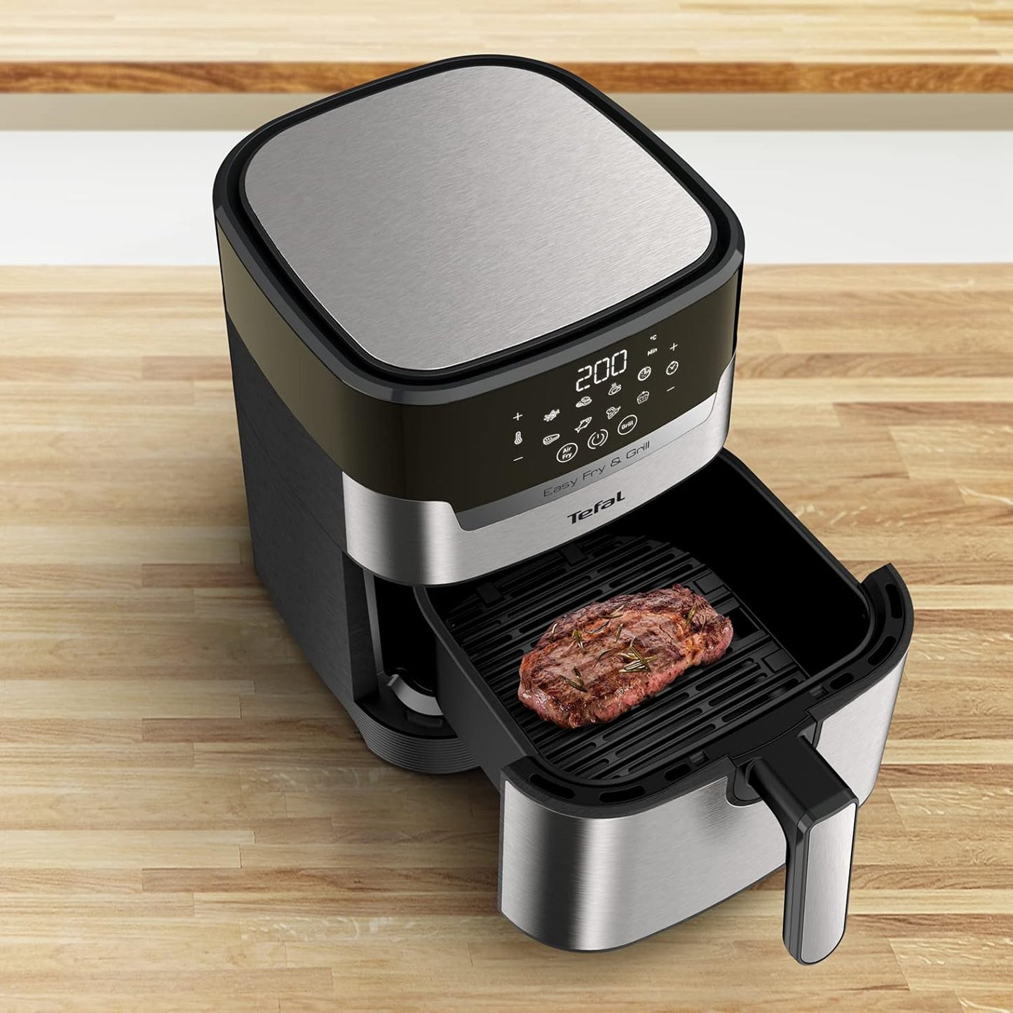TEFAL Air Fryer | Easy Fry & Grill Digital 2-in-1 |4.2 L Capacity | 1550 W | Healthy Cooking | Air Fry + Grill | 8 Automatic Programs |Adjustable Temperature | Timer | 2 Years Warranty | EY505D27