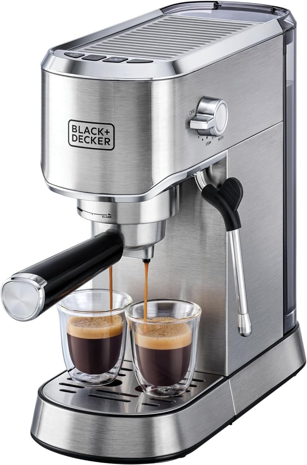 Black+Decker 750W 10 Cup Coffee Maker/Coffee Machine With Glass Carafe For Drip Coffee, Silver/Black - Dcm750S-B5, 2 Years Warranty