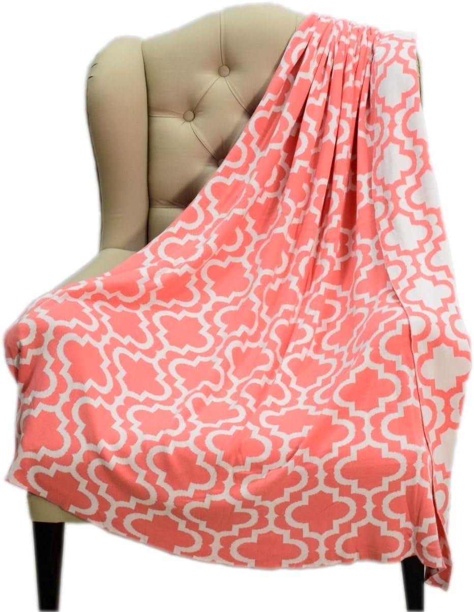 Lavish Touch 100% Cotton Knitted Throw, Blanket for All Season Indoor Outdoor