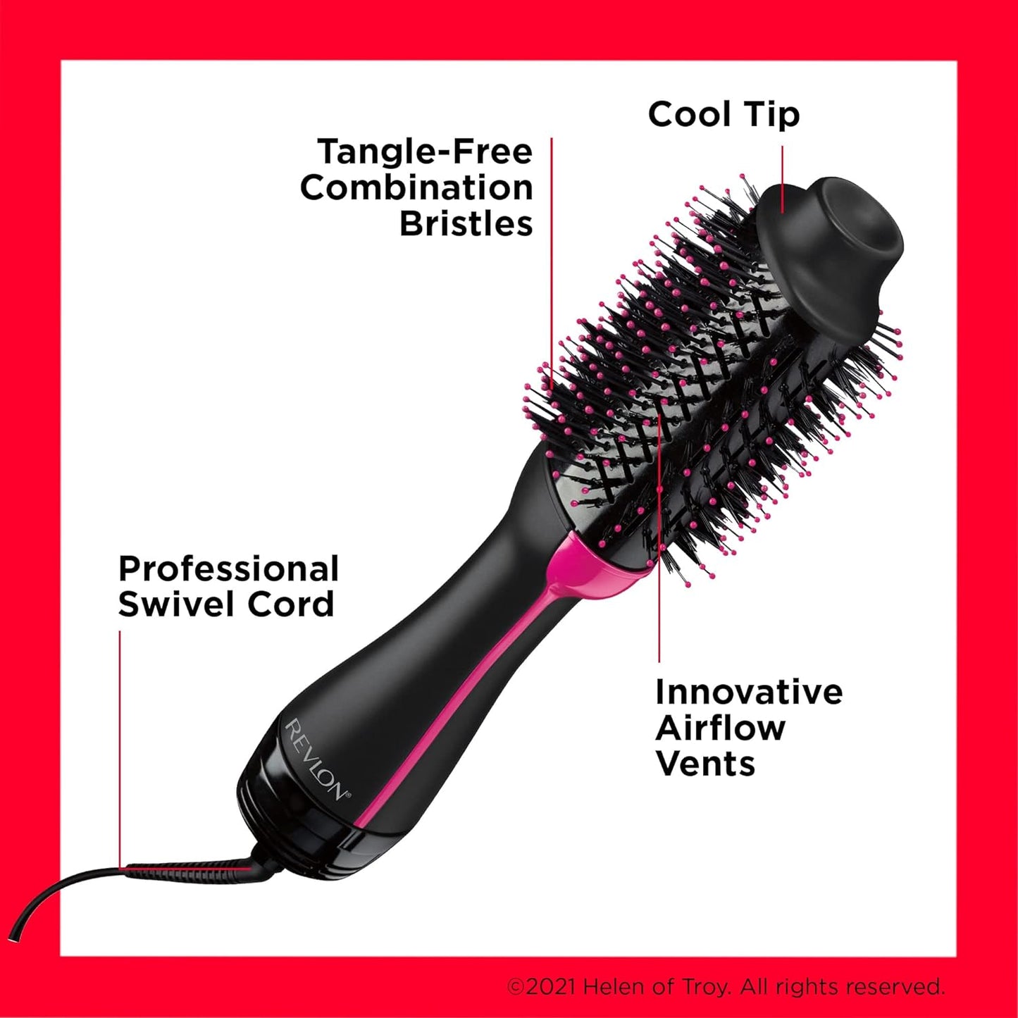 Revlon RVDR5282 One-Step Combo Pack 1 Volumiser + Paddle Brush Styler - Black