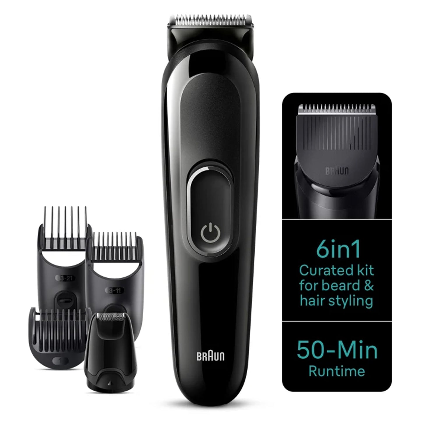 Braun Mgk 3245 All-In-One Trimmer 7-In-1 Beard Trimmer, Hair Clipper, Detail Trimmer, Rechargeable, With Gillette Proglide Razor, Blackblue