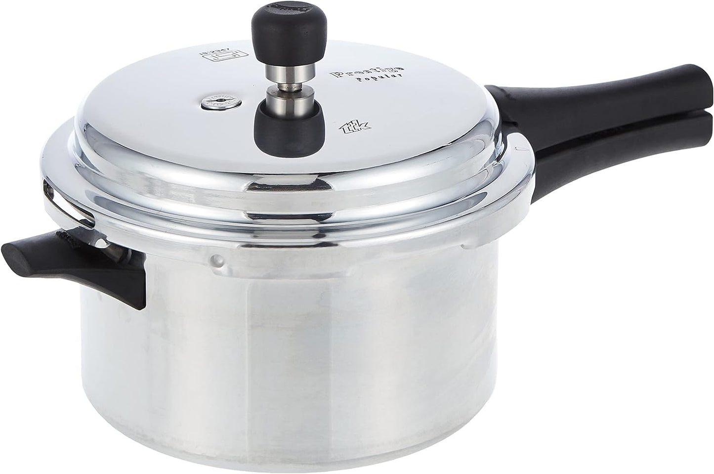 Prestige Popular Pressure Cooker | Aluminium Cooker with Lid 5 Ltr| Silver