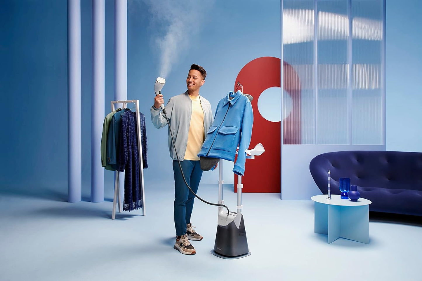 Philips Vertical Garment Steamer Comforttouch Plus, Purple, 1.8 Litre, Gc558/36,, 1800 ml -
