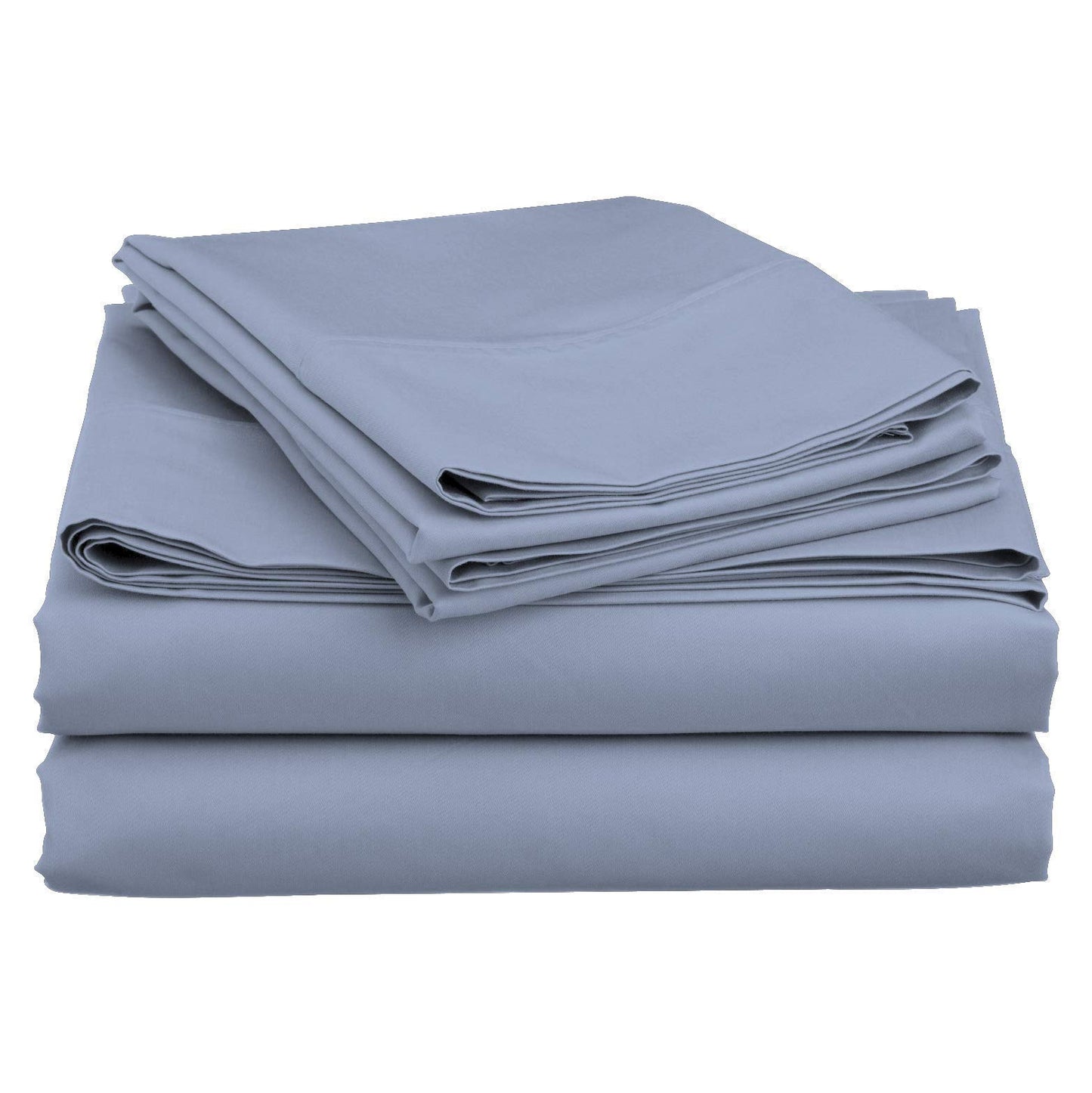 Queen Size Pure Egyptian Cotton Bed Sheets Set, 800 Thread Count Silver Solid (6 PC) Bedding and PillowCases – Egyptian Cotton Sheets Queen Size Bed - Sateen Sheets - 18” Deep Pocket Sheets