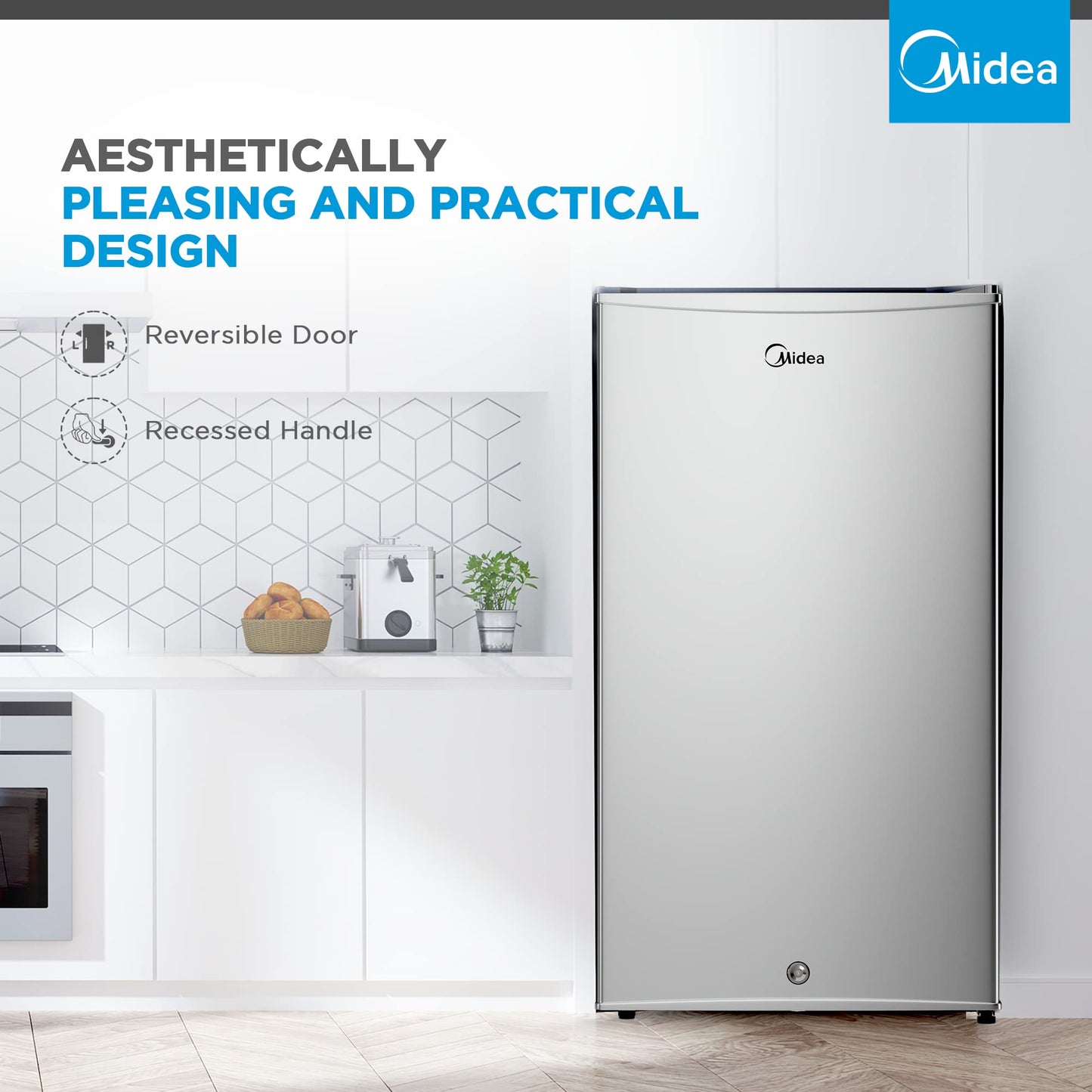 Midea 580L Gross Top Mount Double Door Refrigerator MDRT580MTE46, 2 Doors Frost Free Fridge Freezer with Smart Sensor & Humidity Control, Active-C Fresh, Multi-Air Flow, Electronic Silver, Large