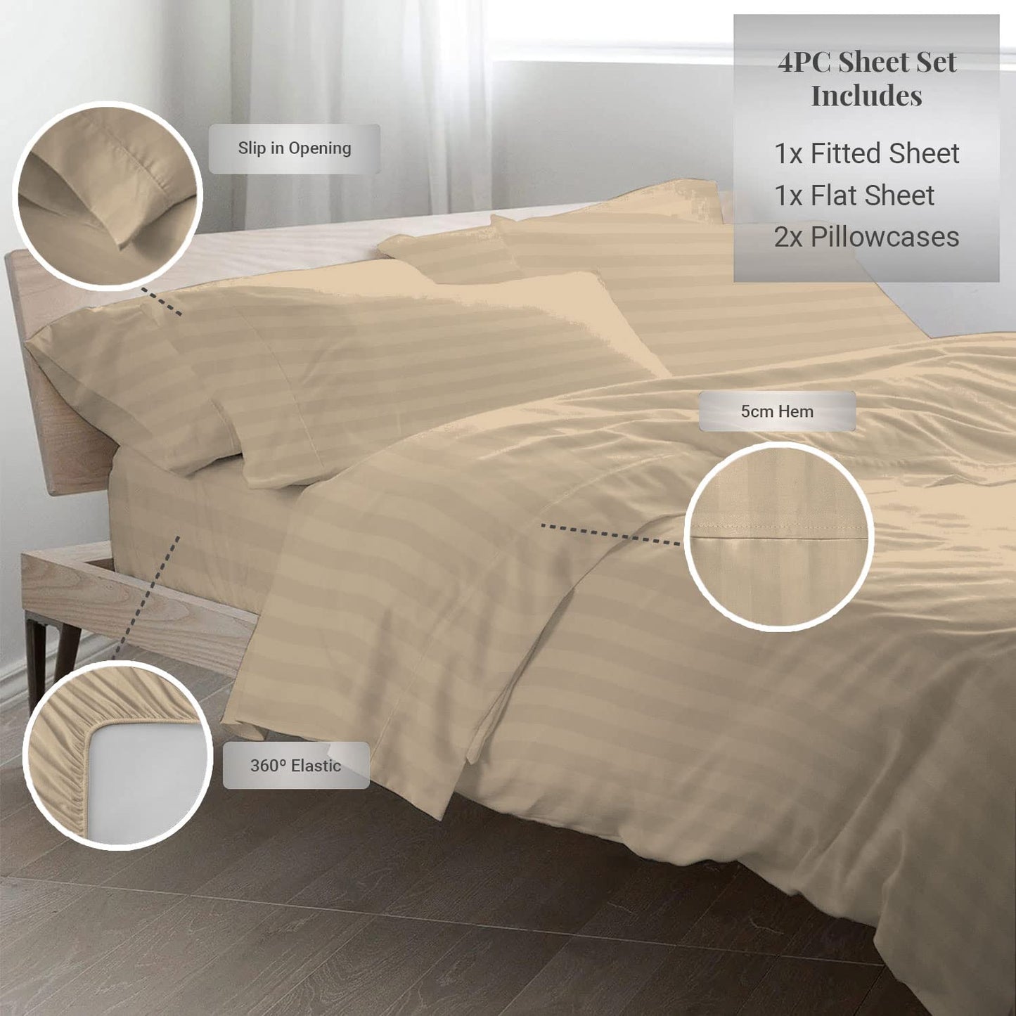 Pizuna Cotton Sheets Twin Size, 300 Thread Count Long Staple Soft Sateen with 15-Inch Deep Pocket (Combed Checks Luxury Red)