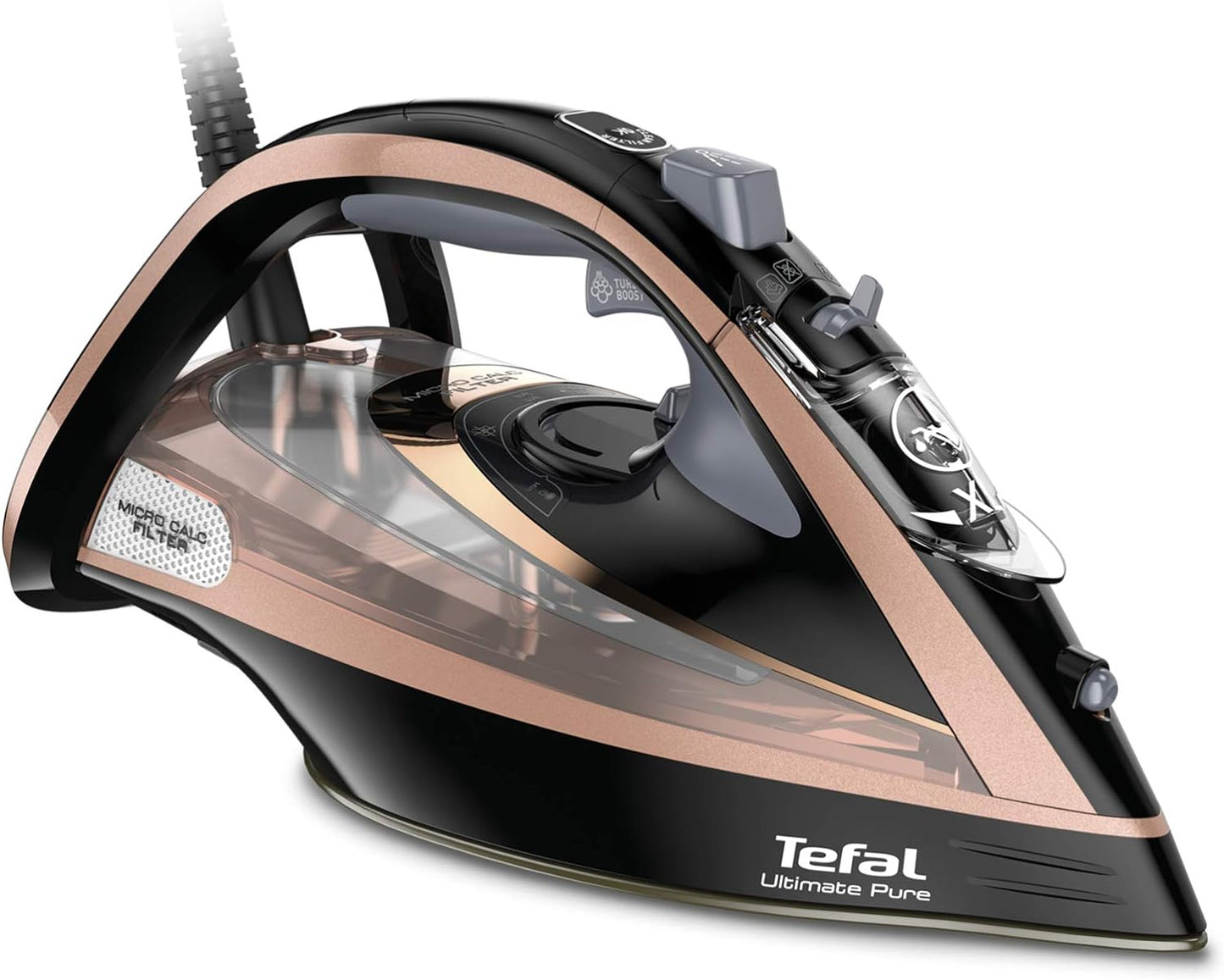 TEFAL Ultimate Pure Steam Iron, 3100 Watts Black, Plastic/Durilium, FV9845M0, 1 year warranty