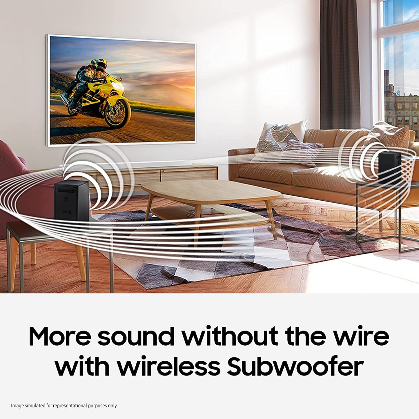 Samsung Q-Symphony soundbar (HW-Q700B) with 3 Channels, 1 subwoofer Channel, and 2 up-Firing Channels, Dolby True HD with Google & Alexa Smart Speaker (Black)