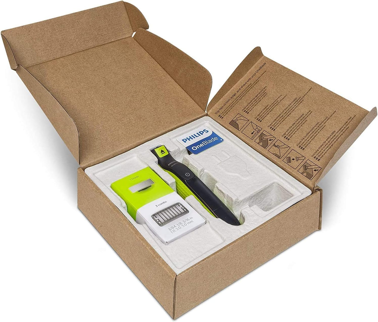 Philips QP2520/33,Philips OneBlade Electric Trimmer, QP2520/33, Trim, edge & Shave, Lime green, charcoal grey, International Version