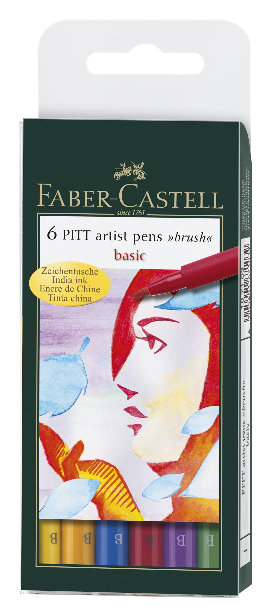 Faber-Castell Art & Graphic Pitt Artist Pen Brush India Ink Pen, Black, Single Pitt Pen, For Art, Craft, Drawing, Sketching, Home, School, University, Colouring