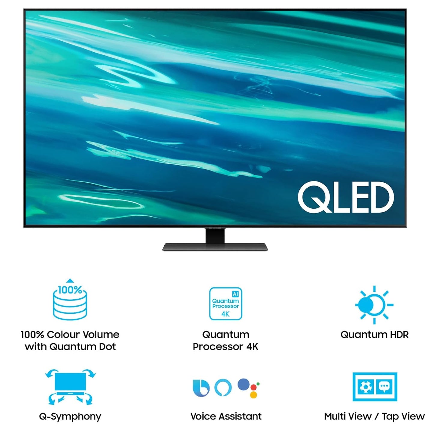 SAMSUNG 138 cm (55 inch) 4K QLED Smart TV QA55Q80AA (Carbon Silver)