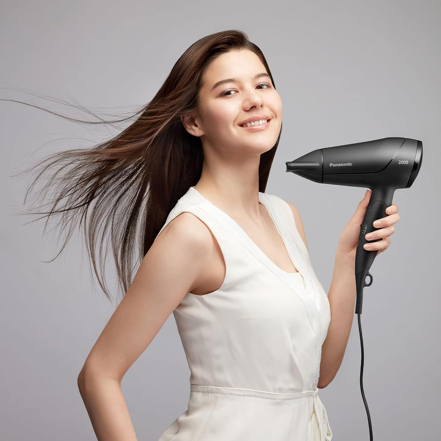 Panasonic EH ND21 Hair Dryer 1200W Quick Compact Gentle Drying, White, EHND21