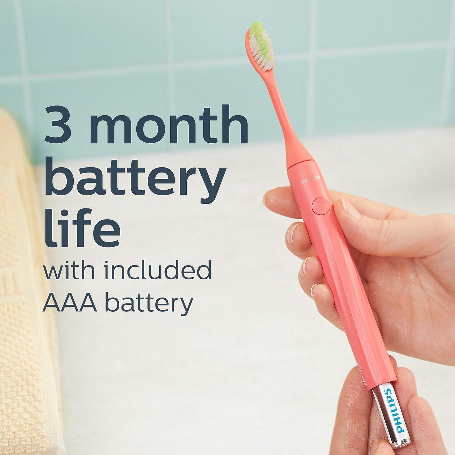 Philips One by Sonicare Battery Toothbrush, Mango Yellow, HY1100/02