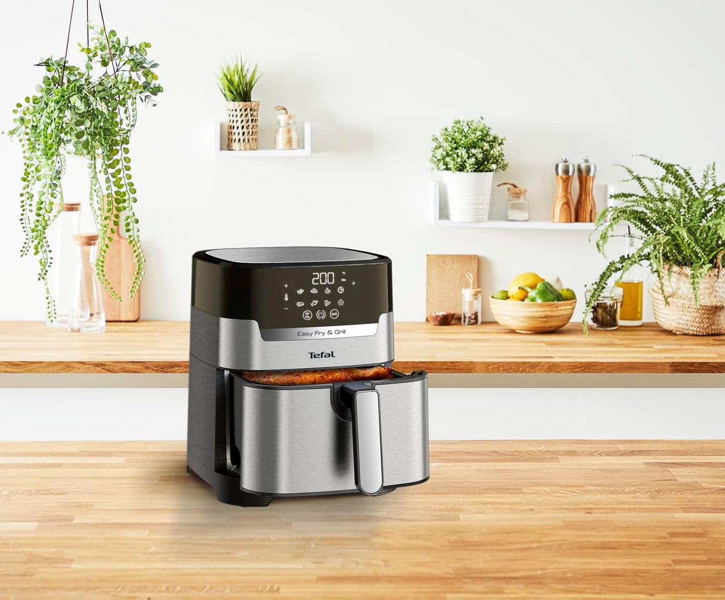 TEFAL Air Fryer | Easy Fry & Grill Digital 2-in-1 |4.2 L Capacity | 1550 W | Healthy Cooking | Air Fry + Grill | 8 Automatic Programs |Adjustable Temperature | Timer | 2 Years Warranty | EY505D27