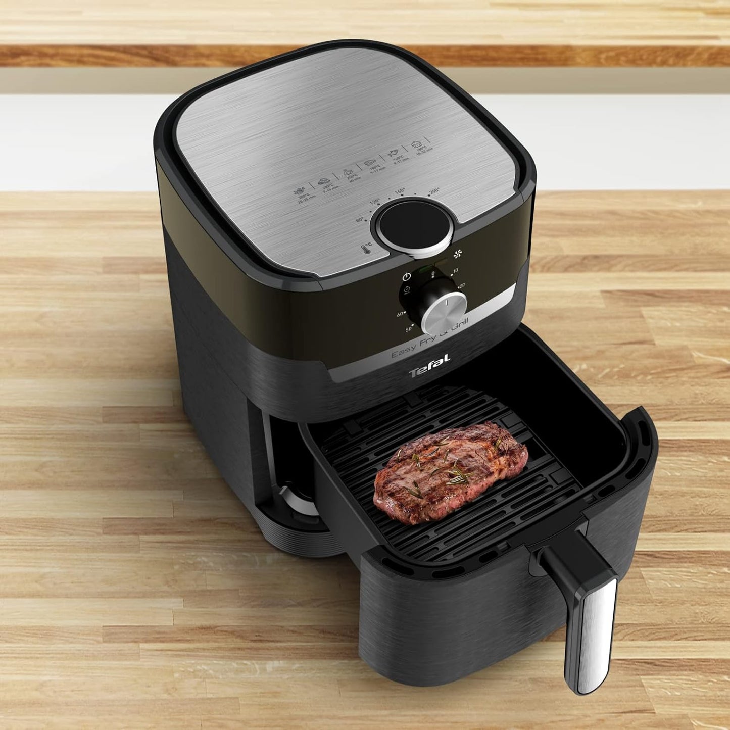 TEFAL Air Fryer | Easy Fry & Grill Digital 2-in-1 |4.2 L Capacity | 1550 W | Healthy Cooking | Air Fry + Grill | 8 Automatic Programs |Adjustable Temperature | Timer | 2 Years Warranty | EY505D27