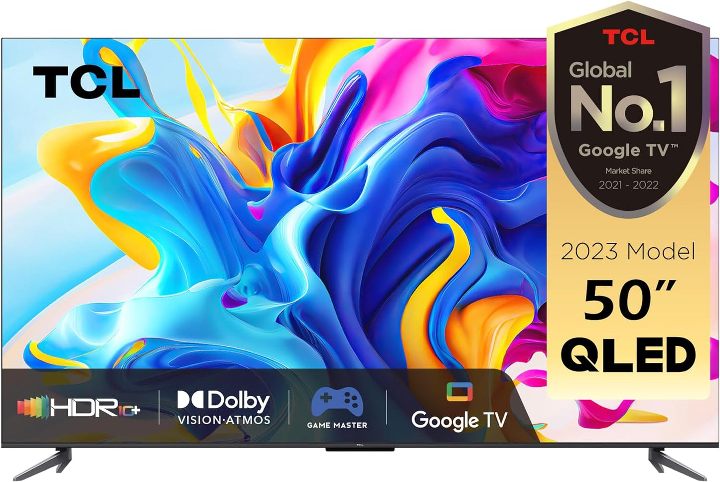 TCL 75 Inch TV 4K QLED Smart TV Dolby Vision Atmos HDR 10+ Game Master Wide Colour Gamut Quantum Dot Technology - 75C645 (2023 Model)