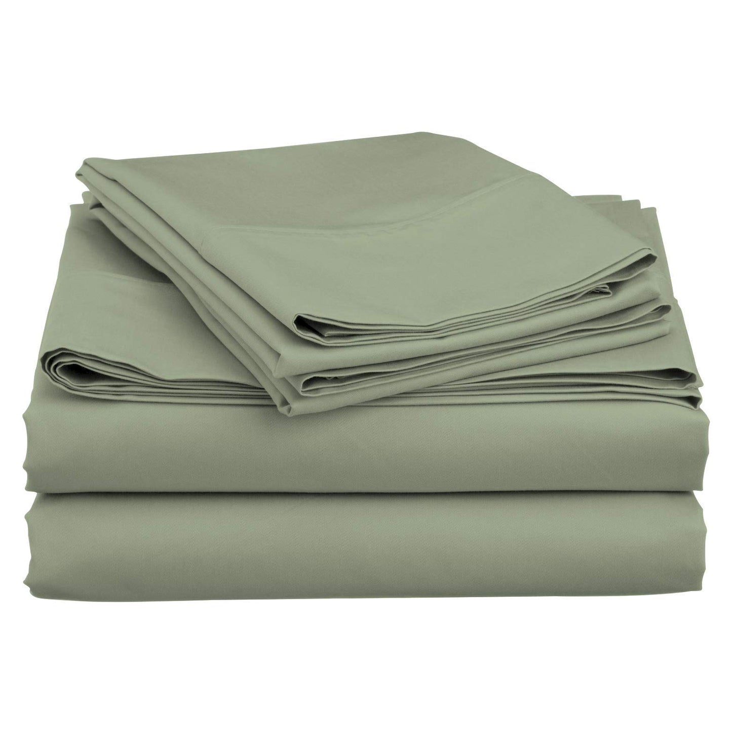 Queen Size Pure Egyptian Cotton Bed Sheets Set, 800 Thread Count Silver Solid (6 PC) Bedding and PillowCases – Egyptian Cotton Sheets Queen Size Bed - Sateen Sheets - 18” Deep Pocket Sheets