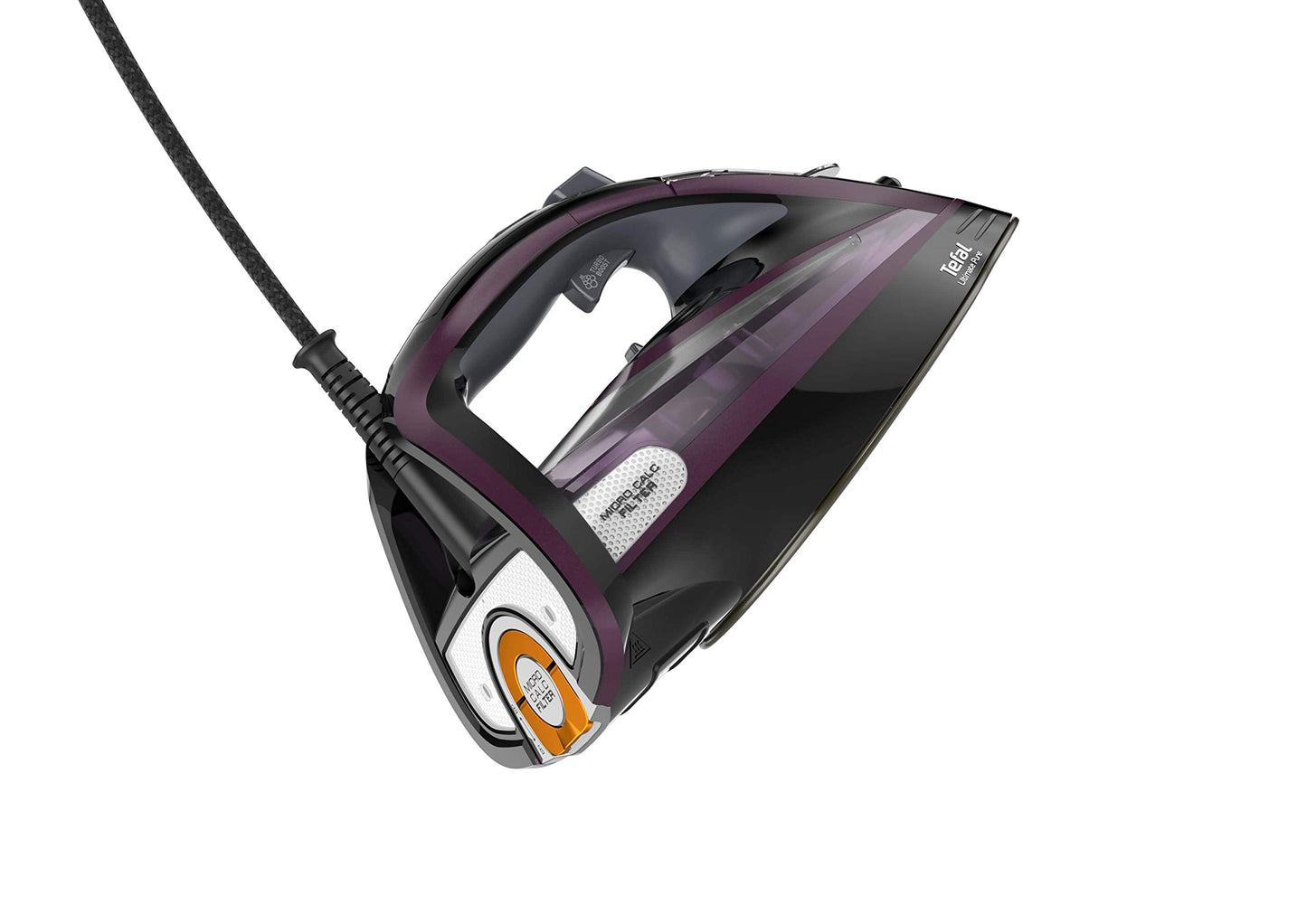 Tefal Ultimate Pure Steam Iron, 260g/min Steam Boost, 350ml Water Tank, 3m Power Cord, 3100W, Black and Rose Gold, FV9845