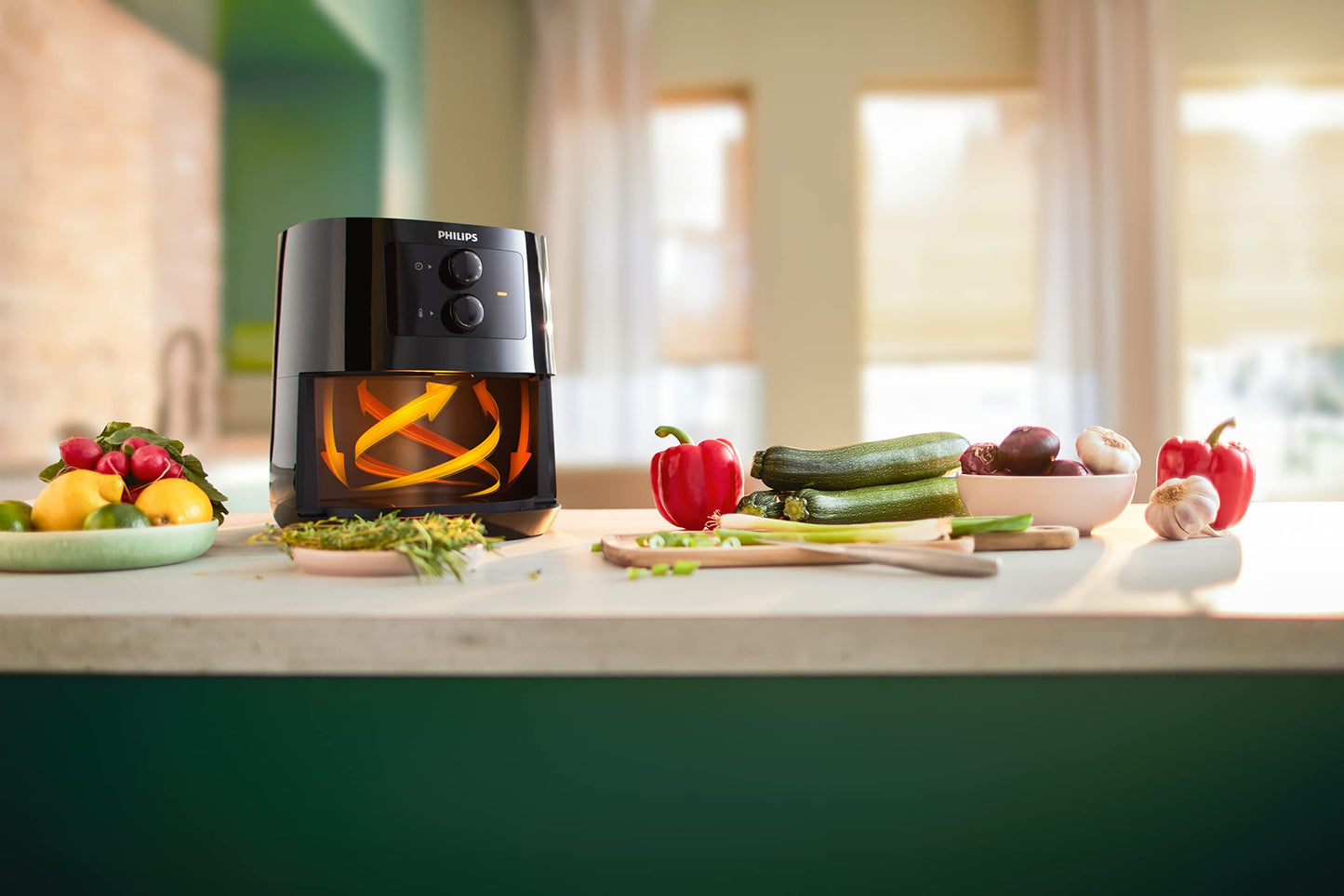 Philips Essential Air Fryer - With Rapid Air Technology, Analogue, Black, 0.8Kg, 4.1L,50Hz - HD9200/91