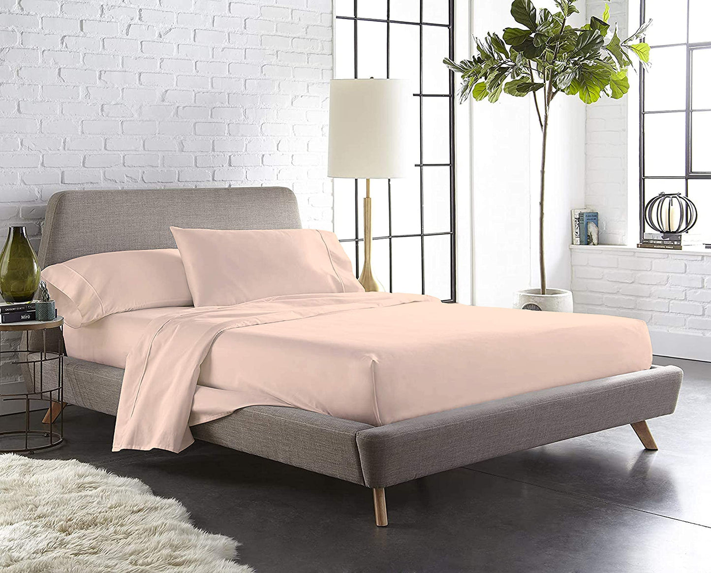 Queen Size Pure Egyptian Cotton Bed Sheets Set, 800 Thread Count Silver Solid (6 PC) Bedding and PillowCases – Egyptian Cotton Sheets Queen Size Bed - Sateen Sheets - 18” Deep Pocket Sheets