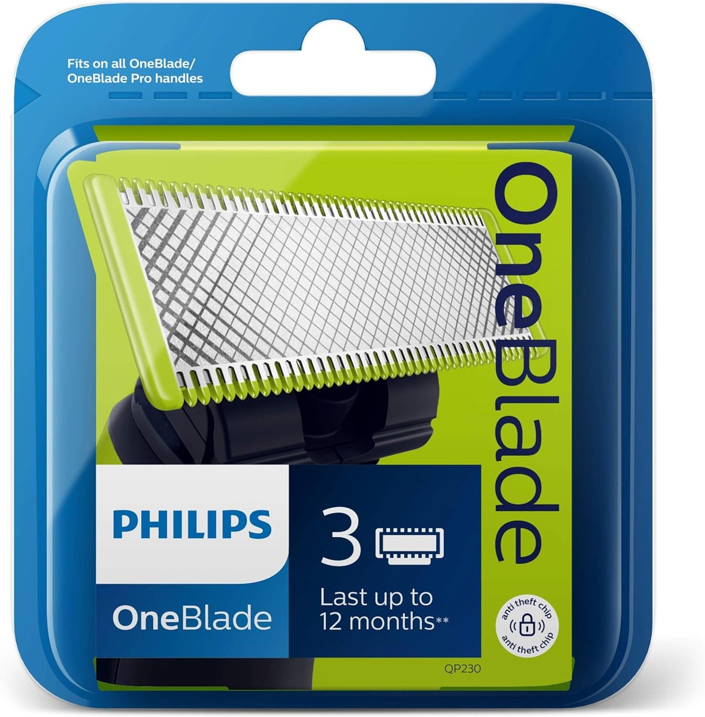 Philips OneBlade Ersatzklingen für alle OneBlade und OneBlade Pro Modelle (Modell QP230/50), Dreier-Pack