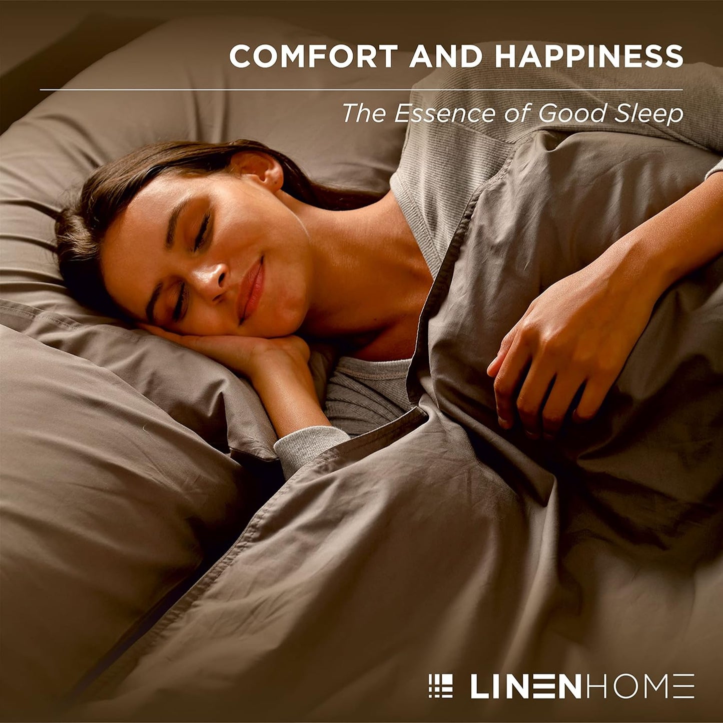 Linen Home 100% Cotton Duvet Cover Set, Full/Queen, Crisp and Cool Soft and Breathable Duvet Cover with Button Closure, Bed Linen All-Season Luxury, 3 Pieces-1 Duvet Cover & 2 Pillow sham, White