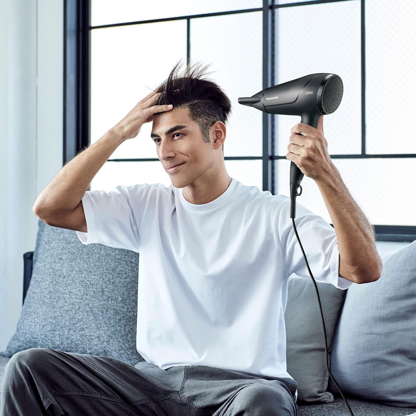 Panasonic EH ND21 Hair Dryer 1200W Quick Compact Gentle Drying, White, EHND21