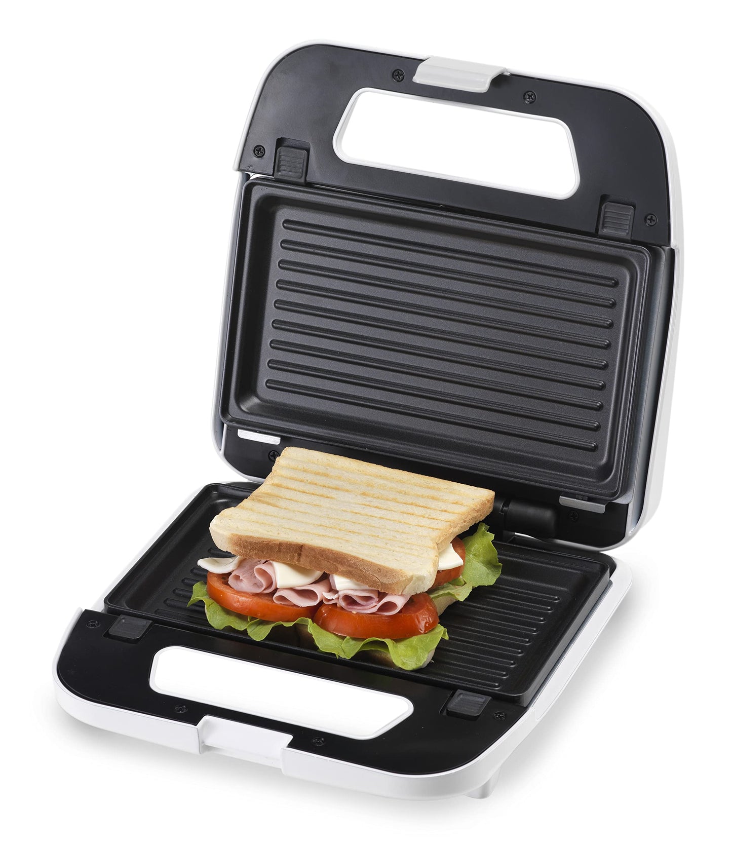 KENWOOD 2-in-1 Sandwich Maker & Grill with 2 Sets of Non Stick Multifunctional Plates for Grilling and Toasted Sandwiches SMP02.000WH White