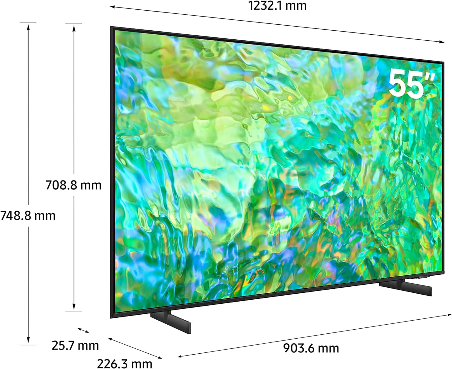 Samsung 55 Inch TV Crystal UHD 4K Crystal Processor 4K Airslim Dynamic Crystal Color - UA55CU8000UXZN (2023 Model)
