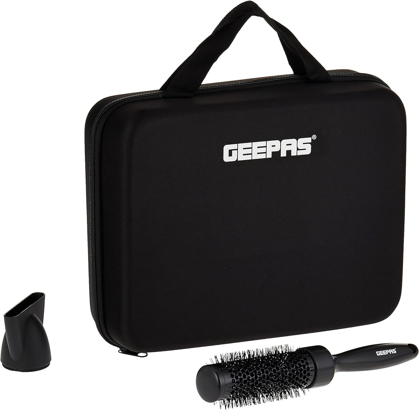 Geepas 4 in 1 Portable Hair Dryer, Straightener, Curler with Eva Bag Dressing Set