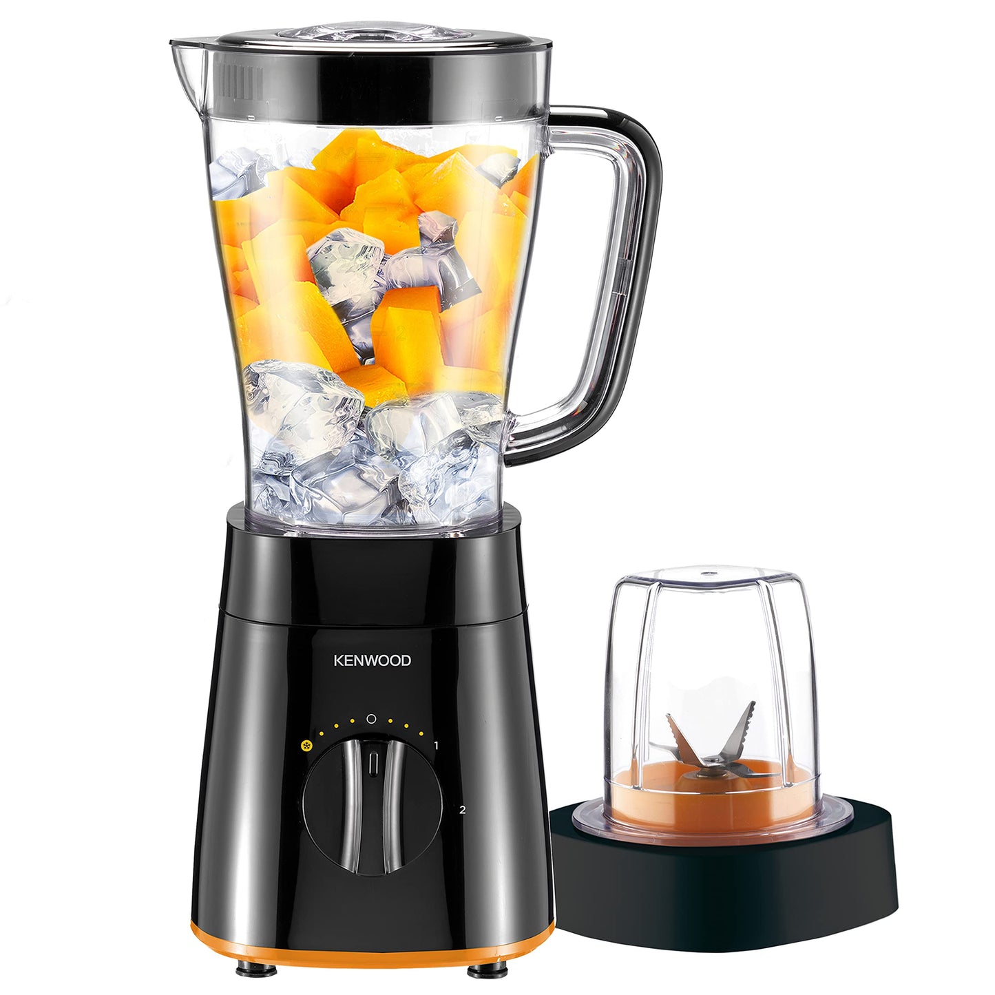 Kenwood Blender 500W Smoothie Blender/Smoothie Maker 1.5L with Grinder Mill, Chopper Mill, Ice Crush Function BLP15.360BK Black