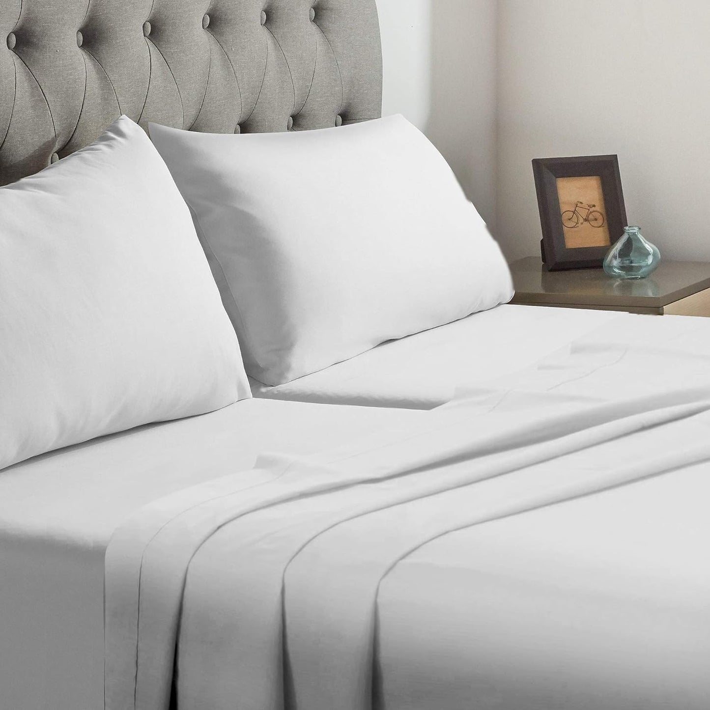 Split California King Sheet Set for Adjustable Beds - White Solid, 800 Thread Count 100% Egyptian Cotton, Sateen Weave Comfortable - 5 Piece Set, 21" Deep Pocket with All Around Elastic
