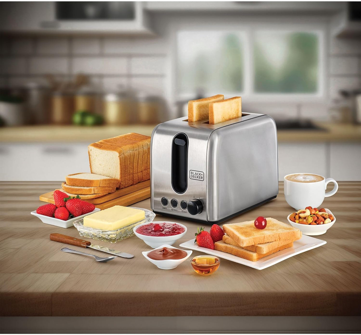 BLACK+DECKER 2 Slice Stainless Steel Toaster, Silver - ET244-B5.