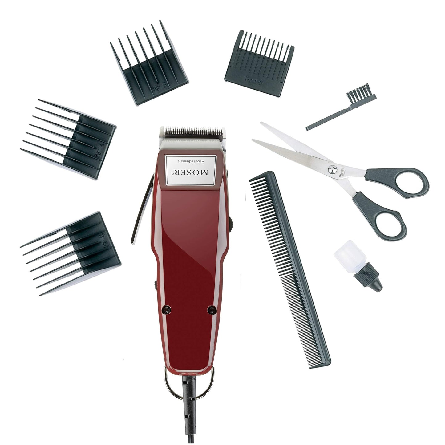 Moser Professional Corded Hair Clipper, Professional Hair Clipper for Men, Stainless Steel Blade, Multiclick Cutting Length Adjustment, Powerful Motor (1400-0150)
