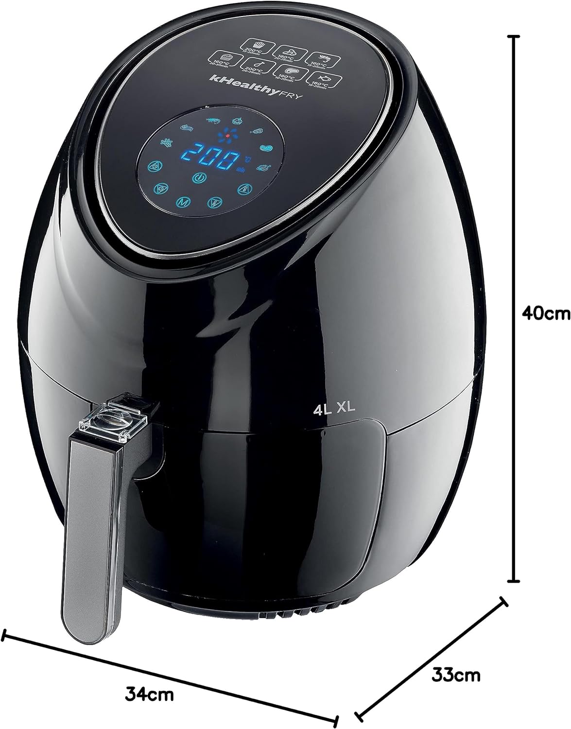 Kenwood Digital Air Fryer XL 3.8L 1.7Kg 1500W With Rapid Hot Air Circulation For Frying, Grilling, Broiling, Roasting, Baking And Toasting Hfp30.000Wh, White