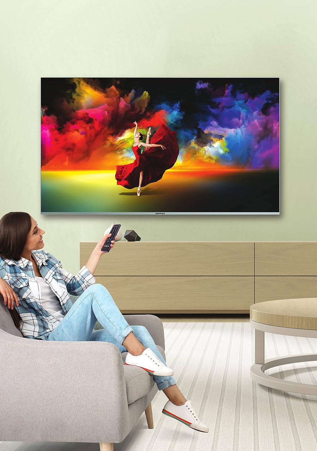 Admiral 55 Inches Smart 4K LED TV, With Dolby Sound System, Google Android TV, Chromecast Built-in, Bluetooth & WiFi, Youtube, Netflix, Prime, Black, ADL55FMSACN, 1 Year Warranty.