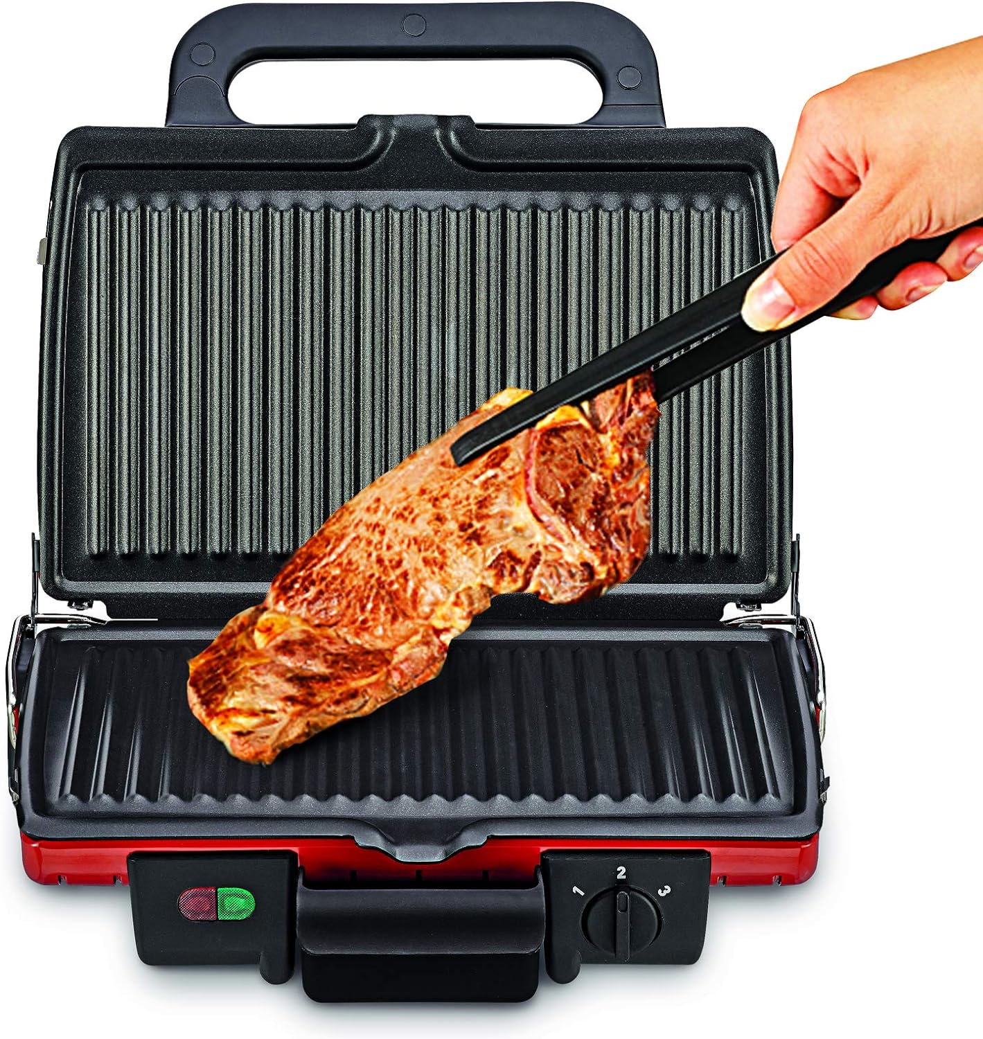 TEFAL Grill | Ultra compact Barbecue / BBQ Grill / Sandwich Maker | 1700 watts | Silver | 2 Years Warranty | GC302B28