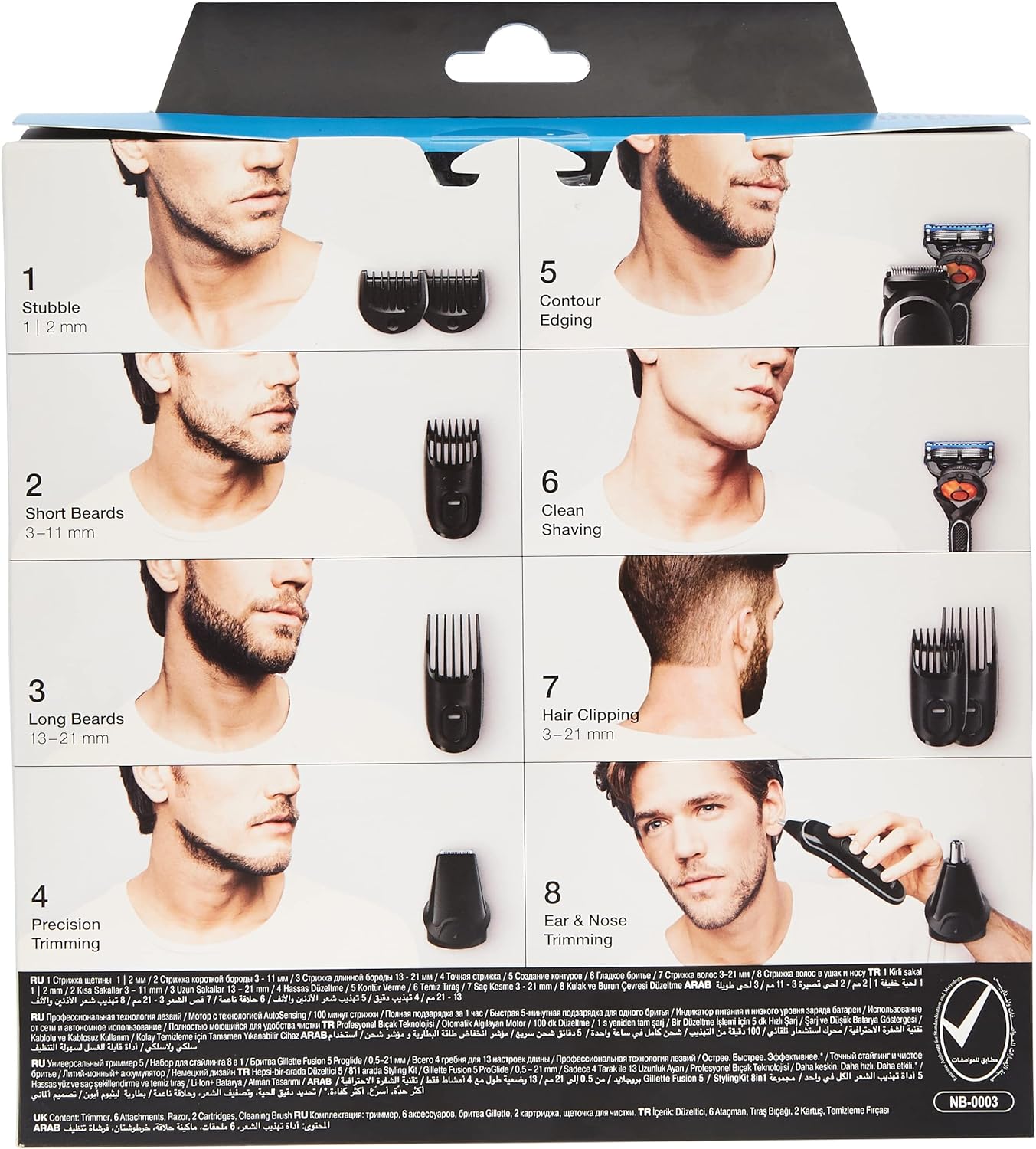 Braun MGK5245 7 in 1 Hair Clipper, Beard and Face Trimmer, Black/Blue