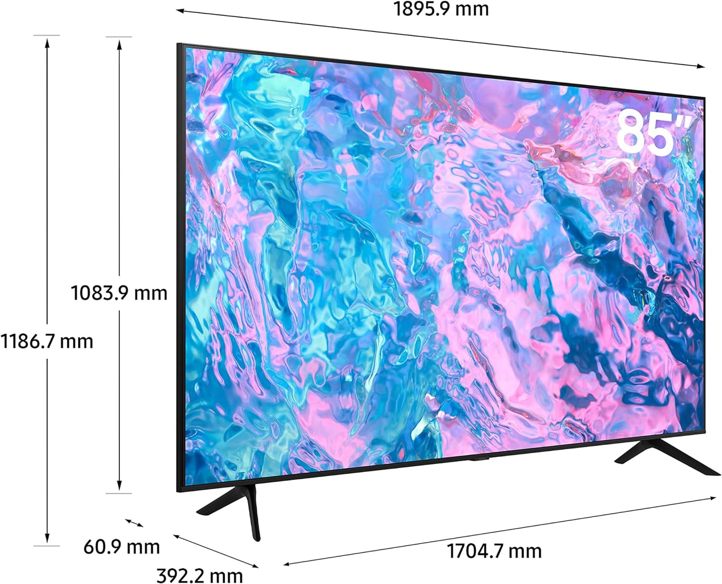 Samsung 85 Inch TV Crystal UHD Crystal Processor 4K Hub - UA85CU7000UXZN (2023 Model)