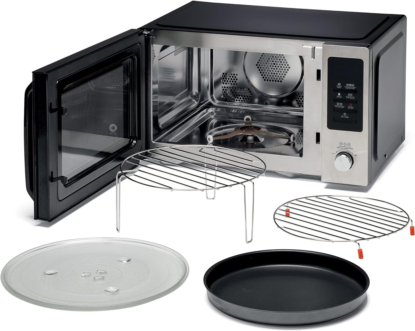 KENWOOD 30L Microwave Oven with Grill, Convection, Digital Display, 5 Power Levels, Defrost Function, Stainless Steel, Auto Menu, 95 Minutes Timer, Clock Function 900W MWM31.000BK Black/Silver