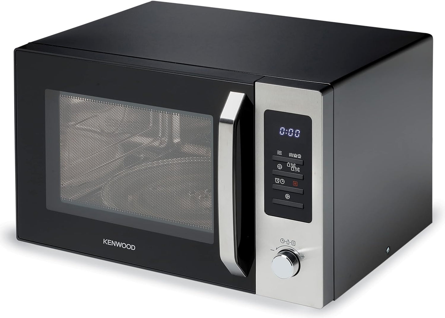 KENWOOD 30L Microwave Oven with Grill, Convection, Digital Display, 5 Power Levels, Defrost Function, Stainless Steel, Auto Menu, 95 Minutes Timer, Clock Function 900W MWM31.000BK Black/Silver